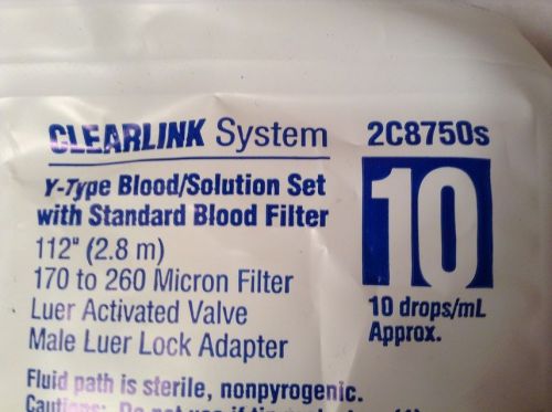 BAXTER CLEARLINK SYSTEM Y-TYPE BLOOD/SOLUTION SET REF 2C8750S QUANTITY 65