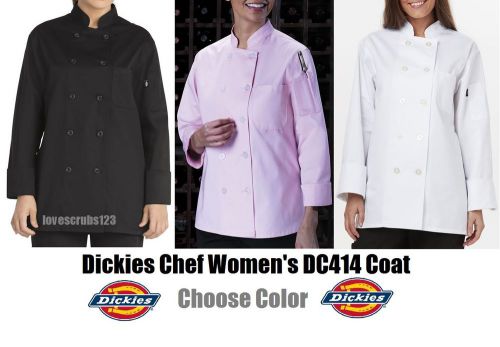 Dickies women&#039;s 10-button chef coat dc414 pick size &amp; color - white, black, pink for sale