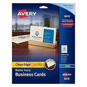 Avery Two-Side Printable Clean Edge Business Cards for Inkjet Printers, Matte,