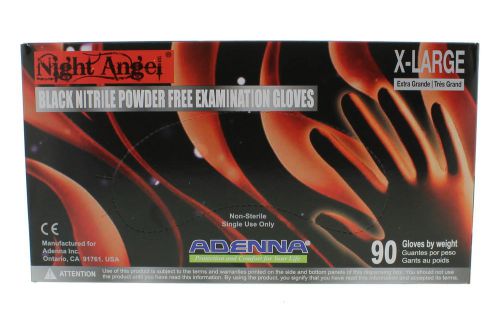 Adenna night angel black nitrile pf exam gloves ngl extra large for sale