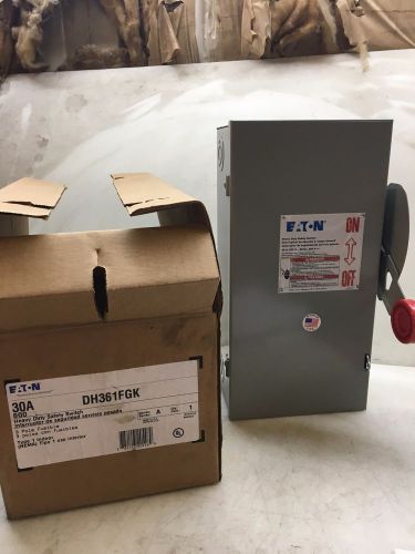 EATON HEAVY DUTY SAFETY SWITCH, DH361FGK, 30A, 600V, NEW- OLD STOCK