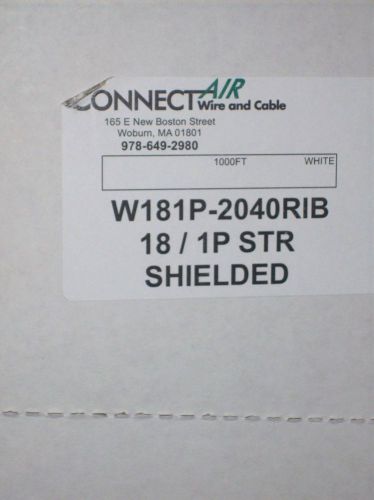 Connect Air  PLENUM W181P-2040 RIB 18/1P STR Shielded White Cable 1000 FT