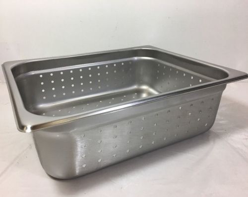 New! Characin Steam Table Pans, Half Size, 4&#034; Deep, Perforated, Stainless Steel
