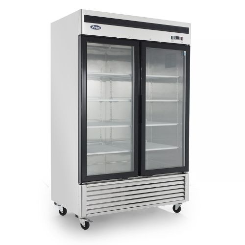 Atosa two glass door bottom mount refrigerator mcf8707,  free lift gate for sale