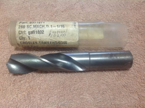 Fastenal 1-1/16&#034; hss 118 point bright finish screw machine drill bit u.s.a. tool for sale