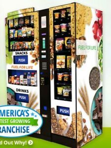 Brand New Seaga Healthy Snack/Drink Vending Machine with Entree Unit Combo