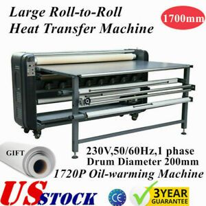 US 1700mm Large Format Roll to Roll Heat Press Machine 1720P Oil-warming Machine