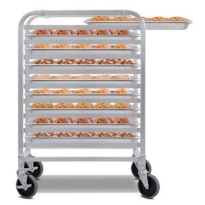 Bakery Rack 10 Sheet Aluminum Rolling Commercial Cookie Bun Pan Baking Storage
