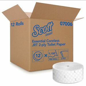 Scott - KCC07006 Essential Jumbo Roll JR. Coreless Toilet Paper (07006), 2-PL...