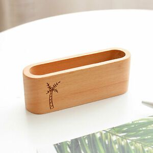 Wooden Name Card Stand Storage Durable And Sturdy Walnut Cards Case For Desk