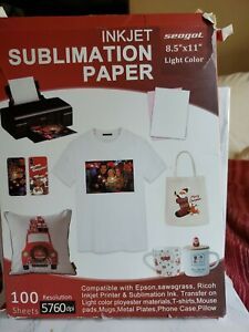100 sheets Sublimation Paper 8.5x11 for Inkjet Printer Epson Canon Heat Transfer