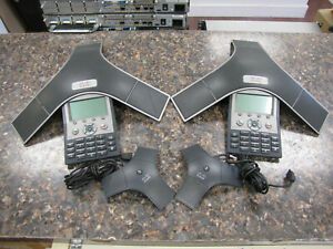 Lot of (2) Cisco CP-7937G Polycom IP Conference Phone with (2) Mics