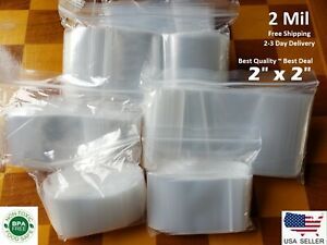 100 Reclosable 2&#034; x 2&#034; Zip Bags Reusable Jewelry Coin Lock able Mini 2&#034; x 2&#034;