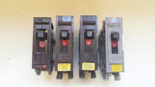 Wadsworth single pole 15 and 20 amp breakers, pole-1, 120/240, lot-4,