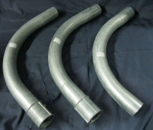 Lot of 3 two inch diameter emt 90° elbows conduit  with 2  two inch couplers for sale
