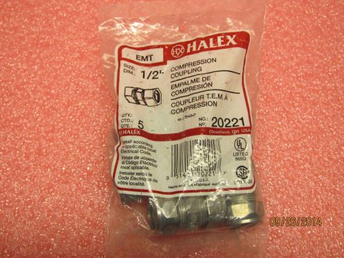 (5) halex 1/2&#034;&#034; emt compression coupling - 20221 for sale
