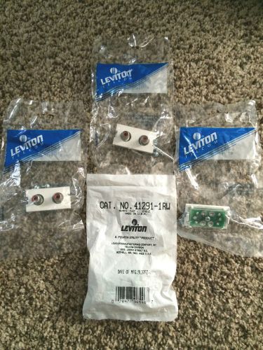 Qty (4) leviton white mos rca stereo audio wall jack wallplate insert 41291-1rw for sale