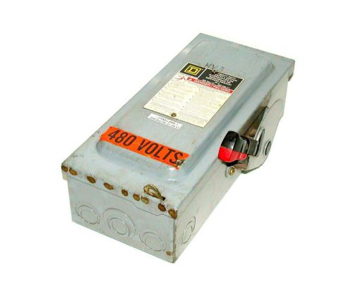 SQUARE D 30 AMP FUSIBLE SAFETY SWITCH DISCONNECT 600 VAC MODEL H361