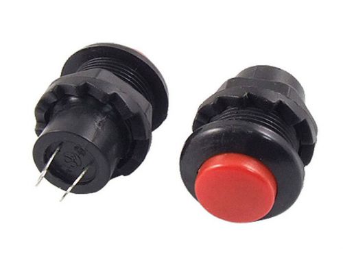 20 pcs 2 pin spst momentary no red cap push button switch ac 3a/125v 1a/250v for sale