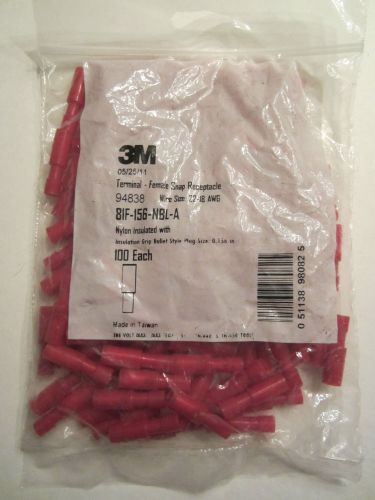 NEW 100 pack 3M 94838 Red Female Snap Receptacle AWG 22-18