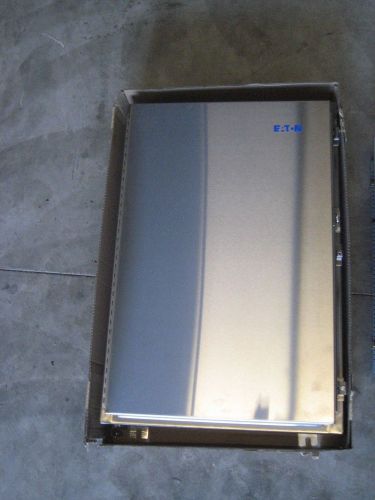 ~new~eaton stainless steel nema 4x 24&#034; x 36&#034; hinged enclosure for sale