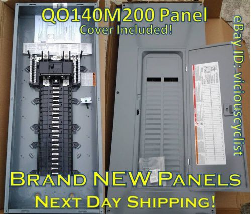 New! square d qo140m200 *200a main* circuit breaker panel w/ cover load center for sale