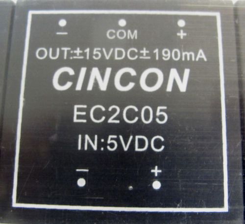 CINCON EC2C0G Isolated DC/DC Converters 5-6W 5VDC +/-15VDC +/-190mA