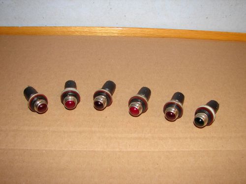 Six New Old Stock 1/2&#034; Dialco Glass Chrome Nut Panel Light Hot Rod, Aircraft