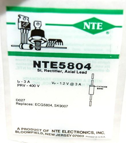 NTE NTE5804 SI RECTIFIER AXIAL LEAD D027 EQUIVALENT to  ECG5804 SK9007