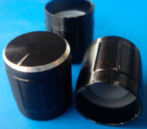 New10xvolume control rotary knobs black for 6mm dia. knurled shaft potentiometer for sale