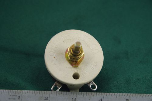 One NOS NIB Ohmite Model J, 8000 Ohm 50 Watt Ceramic Rheostat Potentiometer