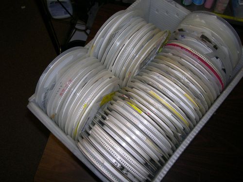 129 reels of smt resistors wide variety of part #&#039;s new parts on reel for sale
