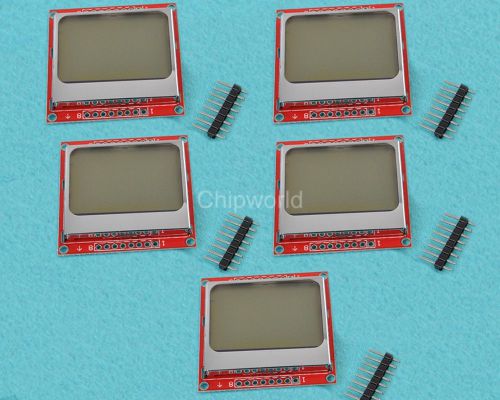 5pcs 84x48 nokia 5110 lcd module blue backlight with adapter pcb for arduino new for sale