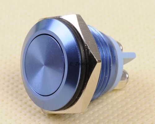16mm Start Horn Button Momentary Stainless Steel Metal Push Button Switch Blue