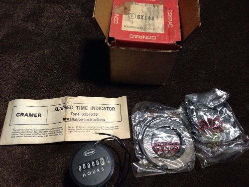Cramer Conrac panel hour meters Elapsed Time Indicator counter 635 NOS