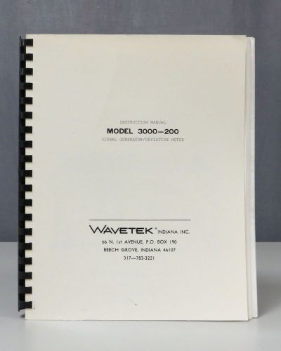 Wavetek Model 3000-200 Signal Generator/Deviation Meter Instruction Manual