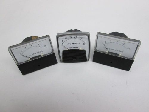 LOT 3 YEW ASSORTED A-C AMPERES METER 0-10/0-30 D307378