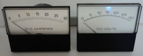 Vtg panels meters ~ compton d-c amperes ~ api instruments dc volts va-nlnl 0-30 for sale