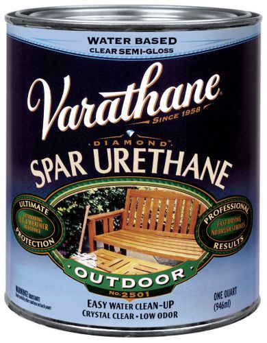 Varathane 250141 1 quart semi-gloss water based outdoor diamond wood finish for sale