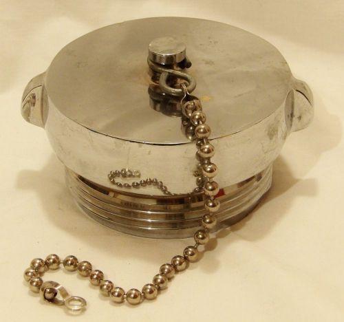 3&#034; inch fire hose or hydrant cover plug w/chain chrome plated brass, hcc-hcc30rl for sale