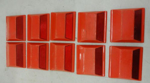 LOT OF 10 APEX 1-WAY PAVEMENT REFLECTORS - RED, 4&#034;x 4&#034; x 1&#034;, NEW