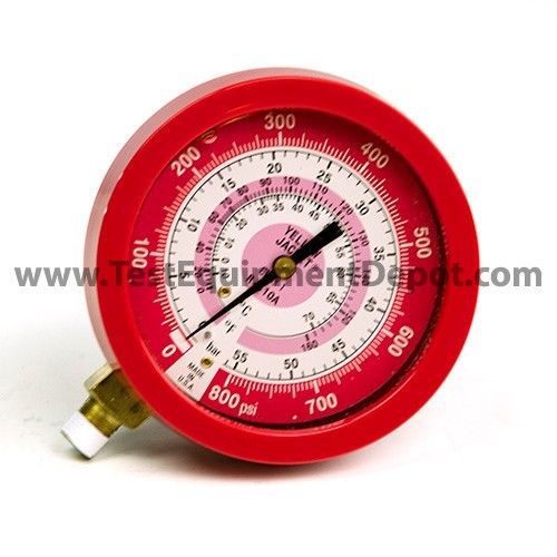 Yellow jacket 49519 3-1/2&#034; l/f ( f and c), red pressure, 0-800 psi (0 to 55 bar) for sale