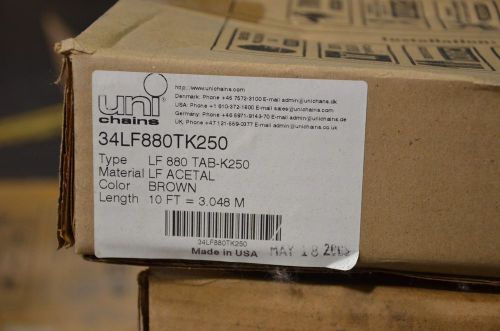 Unichains 34LF880TK250 Brown Acetel Conveyor Chain 10 feet - NEW in Boxes