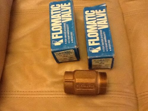 Lot of 2 Flomatic Spring Loaded Check Valves 1 1/4&#034; M x 1&#034; F Brass Part No. 4221