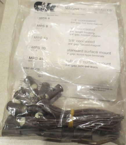 C &amp; K 3/8&#034; Alarm Security Contacts w/ Magnets MPS-8 Brown NEW 10 plus Extras
