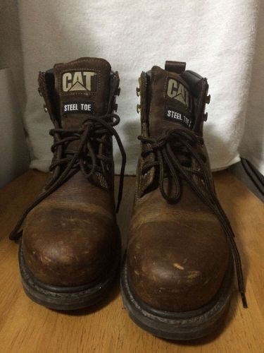 Men&#039;s Caterpillar Brown  Leather Steel Toe Working Boots Size 9.5