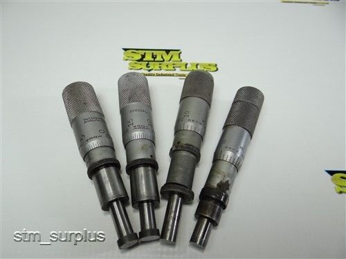 Nice assorted lot of 4 precision micrometer heads .001 and .0001 l.s.starrett for sale