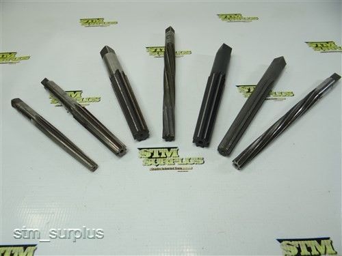 Lot of 7 hss straight shank reamers 9/16 to no.3 union for sale