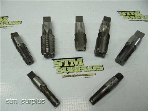 Nice lot of 7 hss pipe taps 1/8&#034; -27npt to 1/2&#034; -14npt cleveland for sale