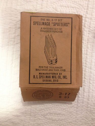 one no. 3-17 set SPELLMACO &#034;SPOTTERS&#034; a matched set of transfer punches